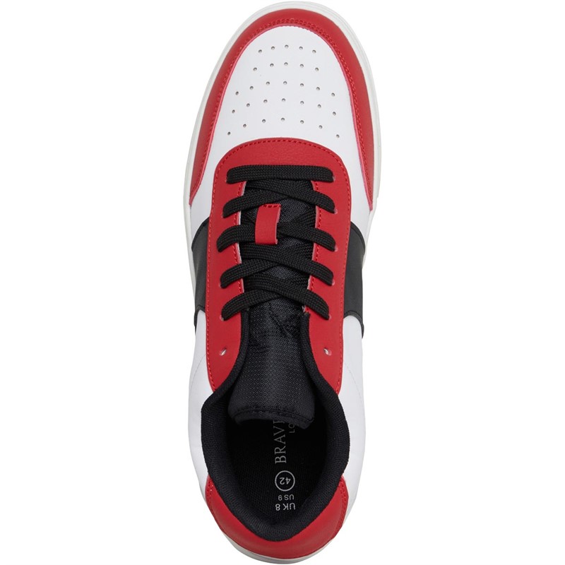 Brave Soul Mens Diego Trainers White/Red