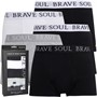 Brave Soul Mens Ellis Five Pack Boxers Black/Black/Black/White/Light Grey Marl