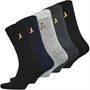 Brave Soul Mens Eric Five Pack Dress Socks Black/Navy/Light Grey/Dark Grey/Black