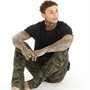 Brave Soul Mens Cammie Long Sleeve Top And Lounge Pants Set Black/Camo