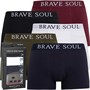 Brave Soul Mens Seb Five Pack Boxers Black/White/Navy/Khaki/Burgundy