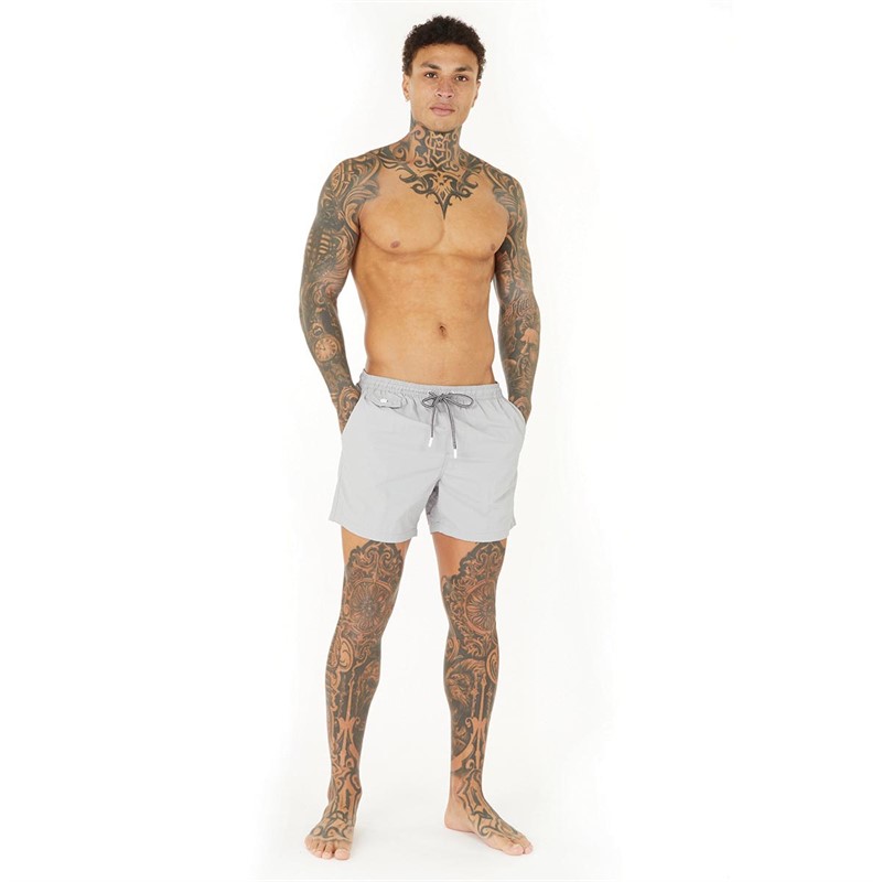 Brave Soul Mens Pier Swim Shorts Grey