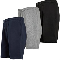 Brave Soul Mens Tarley Three Pack Jersey Shorts Black/Light Grey/Navy