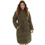 Brave Soul Damen Vine Maxi Steppmantel Khaki