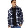 Brave Soul Mens Belfast Shacket Navy Check