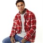 Brave Soul Mens Belfast Shacket Red Check