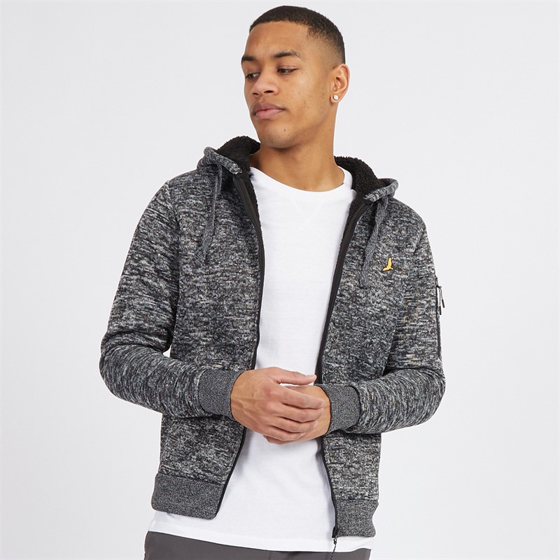 Buy Brave Soul Mens Rackham Zip Hoodie Black