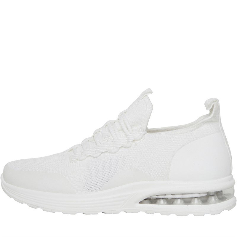 Brave Soul Mens Altair Trainers Whitemono