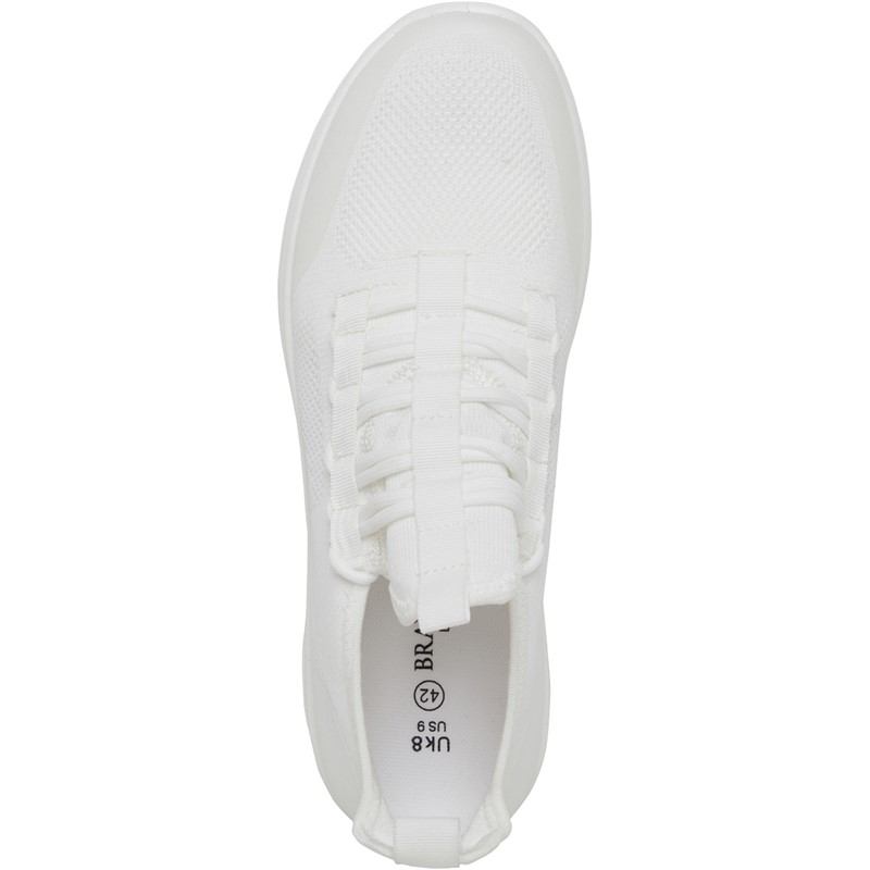 Brave Soul Mens Altair Trainers Whitemono