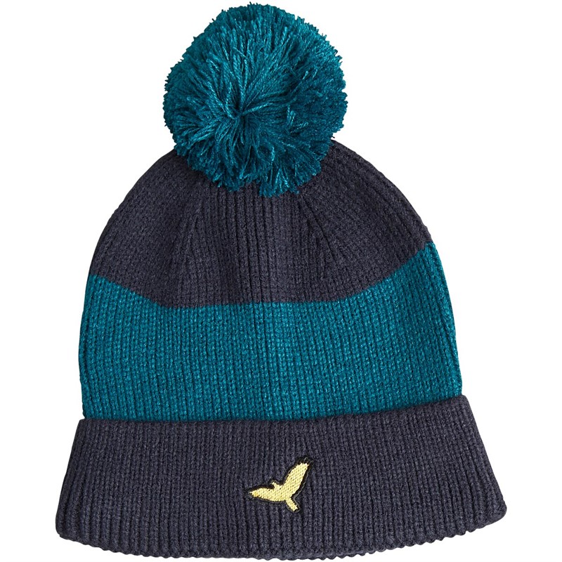 Brave Soul Mens Stripe Beanie Navy/Teal