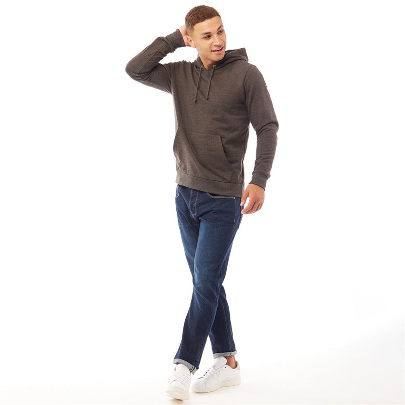 Brave Soul Mens Clarence Hoodie Dark Charcoal Marl