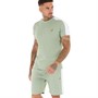 Brave Soul Mens Rowan T-Shirt And Shorts Co-Ord Mint Green/Optic White