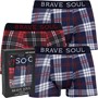 Brave Soul Mens Anthony Three Pack Boxers Black/Red/Navy/White