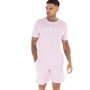 Brave Soul Mens Rest Loungewear Co-Ord Pale Lilac/White