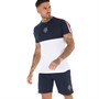Brave Soul Mens Megara T-Shirt And Shorts Set Rich Navy/Optic White