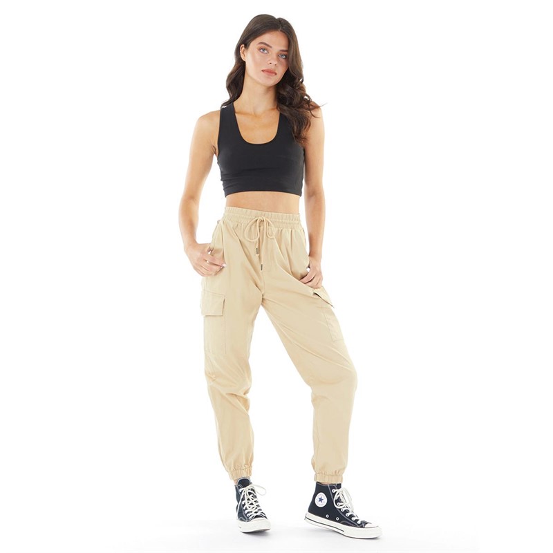 Brave Soul Womens Gorga Cargo Pants Sand