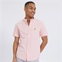 Brave Soul Mens Nerob Short Sleeve Shirt Light Pink Oxford
