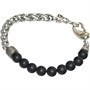 Brave Soul Mens Alloy Bracelet Black/Silver