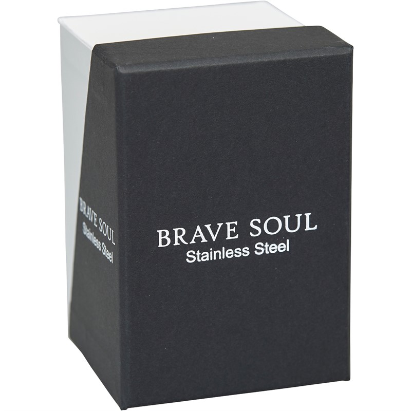 Brave Soul Mens Stainless Steel Bracelet Black/Silver