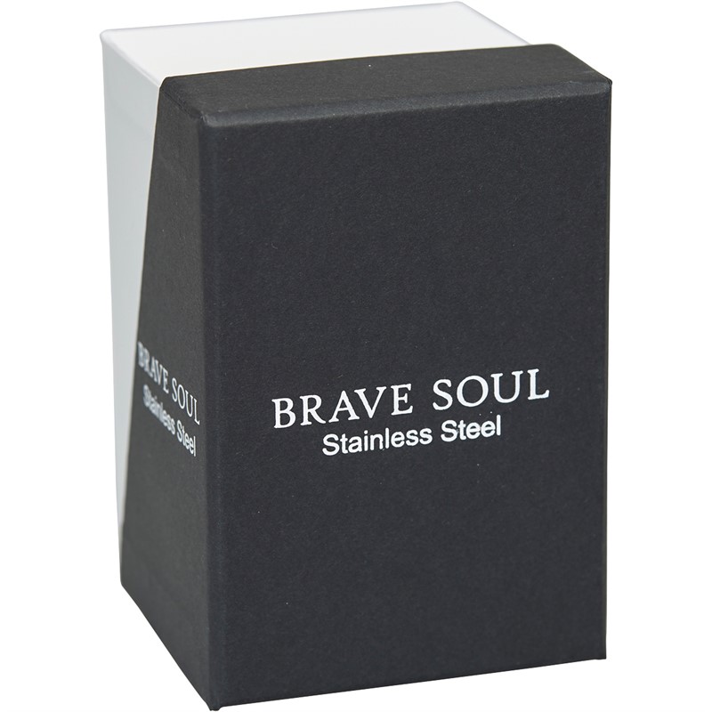 Brave Soul Mens Stainless Steel Bracelet Silver Tone