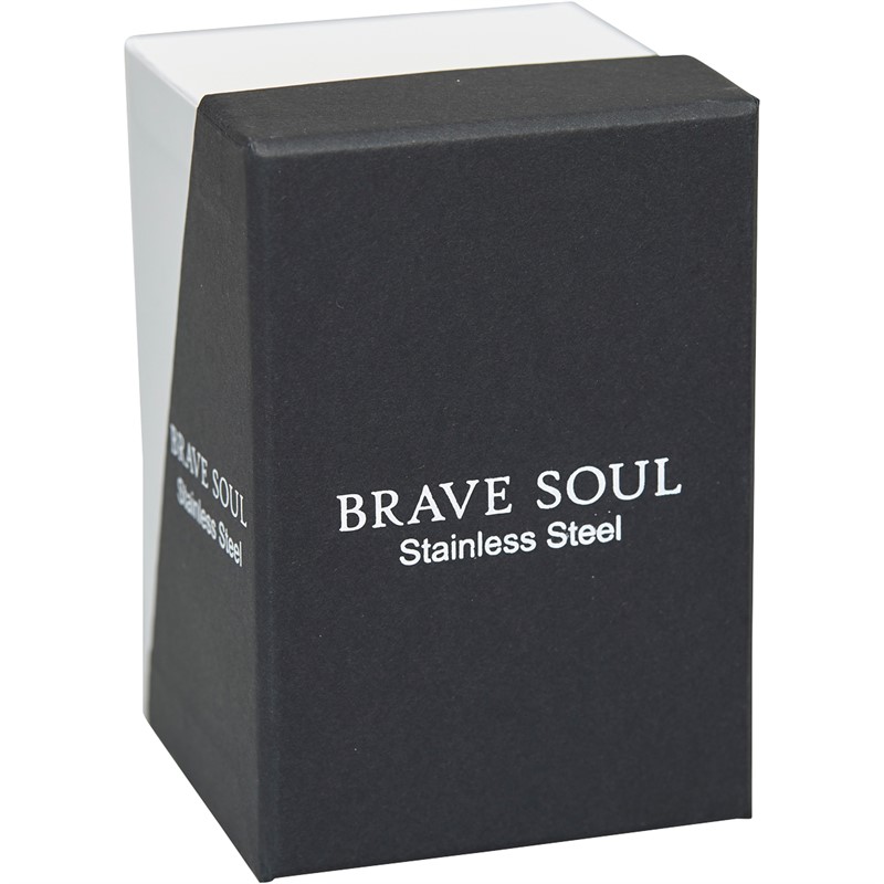 Brave Soul Mens Stainless Steel Bracelet Silver Tone