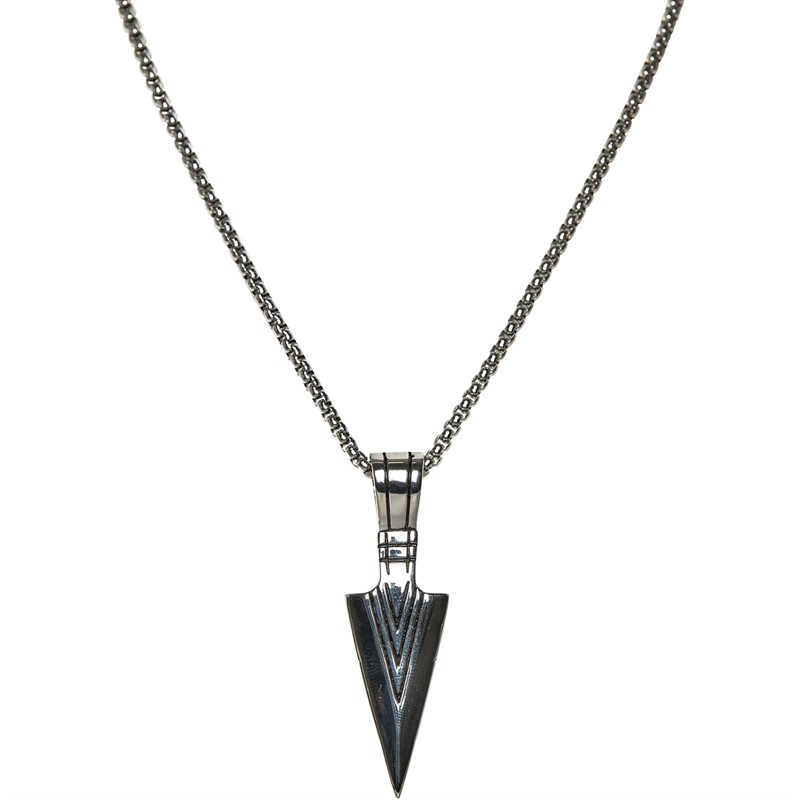 Brave Soul Mens Stainless Steel Pendant Necklace Silver Tone