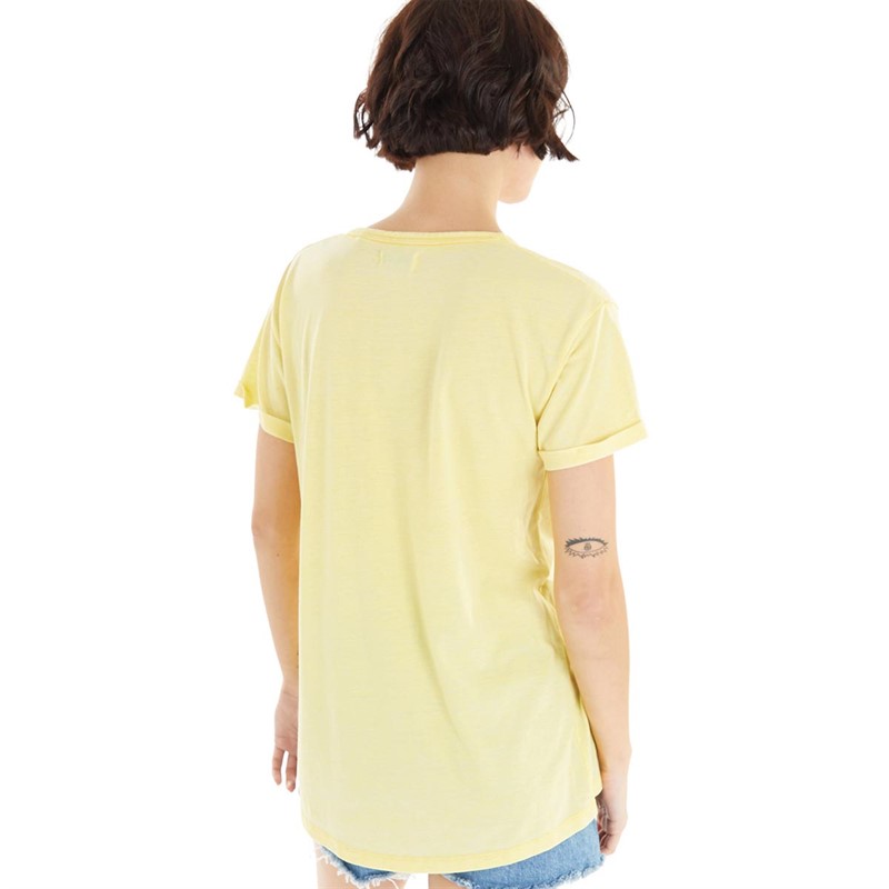Brave Soul Womens Golden T-Shirt Lemon