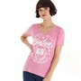 Brave Soul Womens Boston V-Neck T-Shirt Pale Pink