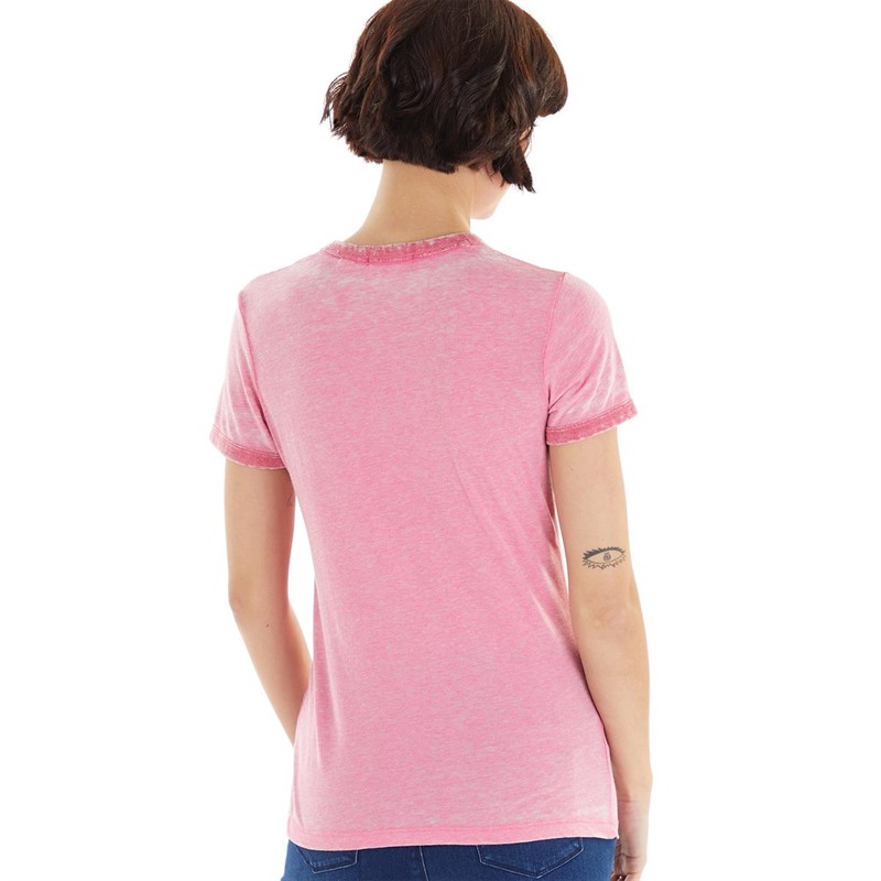 Brave Soul Womens Saffy T-Shirt Coral/Hot Pink