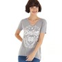 Brave Soul Womens Boston V-Neck T-Shirt Slate