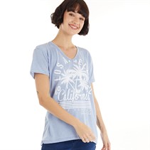 Brave Soul Womens Caline T-Shirt Pale Blue