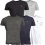 Brave Soul 5er Pack T-Shirts Herren Schwarz / Weiß / Hellgrau Melange / Marineblau / Dunkelgrau Melange