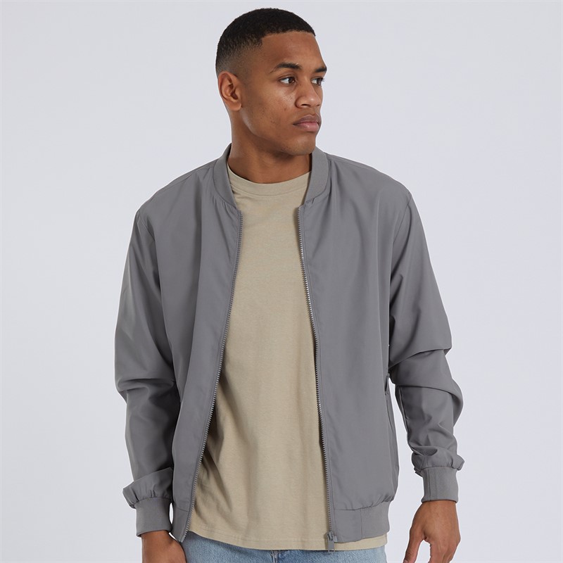 Buy Brave Soul Mens Sanjay Bomber Jacket Light Grey