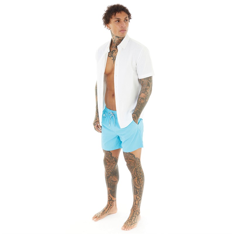 Brave Soul Mens Pier Swim Shorts Aqua