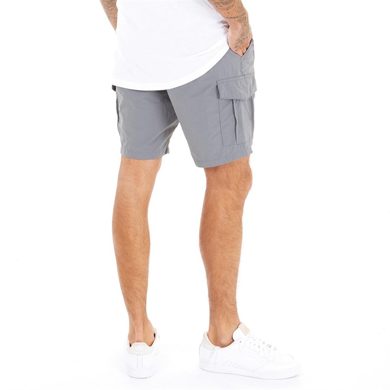 Brave Soul Mens Fine Taslan Cargo Shorts Dark Grey