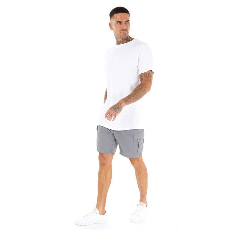 Brave Soul Mens Fine Taslan Cargo Shorts Dark Grey