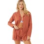 Brave Soul Womens Steffi Three Piece Pyjama Set Rust