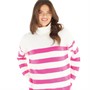 Brave Soul Womens Gene Jumper Ecru/Cerise