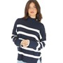 Brave Soul Womens Buttio Jumper Navy/Ecru