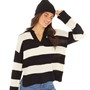 Brave Soul Womens Subo Jumper Black/Cream