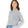 Brave Soul Womens Buttio Jumper Mid Grey Melange