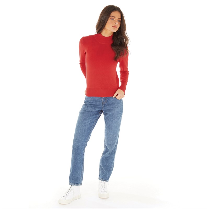 Brave Soul Womens Girona Jumper Red
