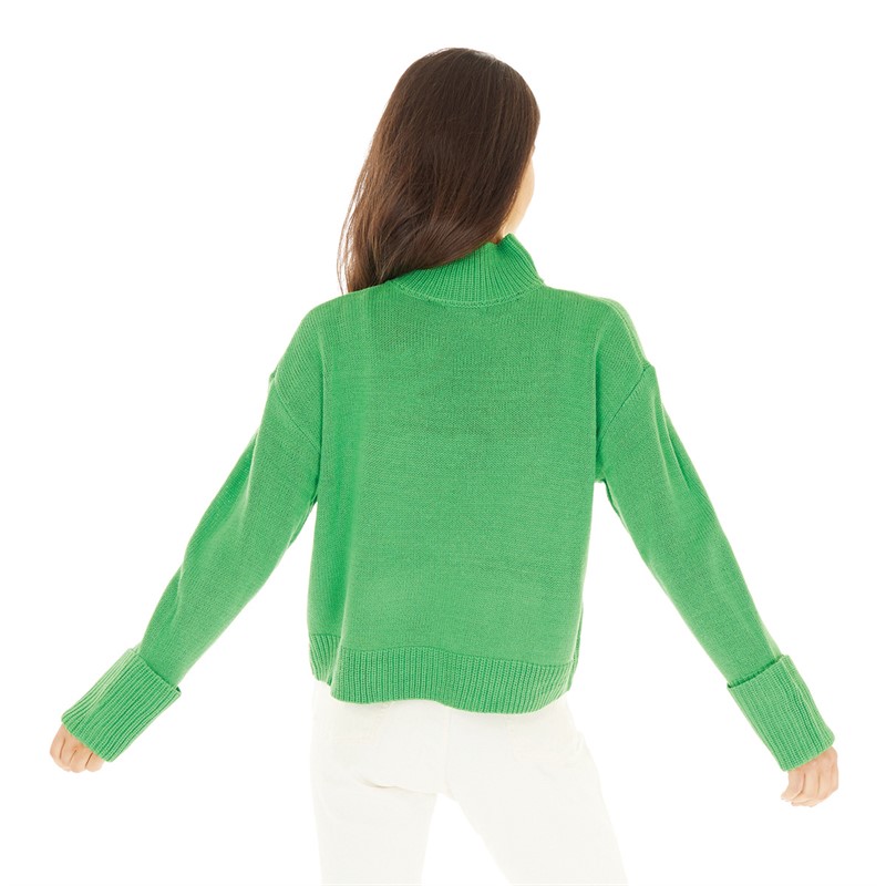 Brave Soul Womens Annabell Jumper Green