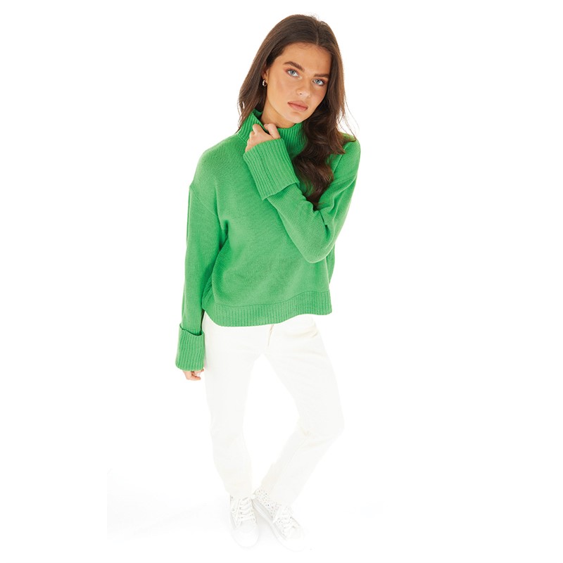 Brave Soul Womens Annabell Jumper Green