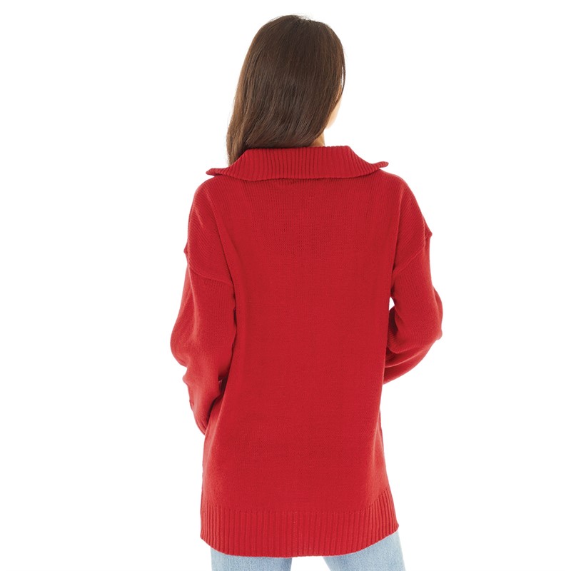 Brave Soul Womens Fashion Jumper Red