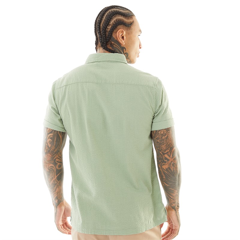 Brave Soul Mens Gilles Short Sleeve Shirt Mint