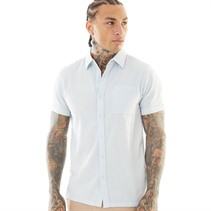 Brave Soul Mens Gilles Short Sleeve Shirt Baby Blue