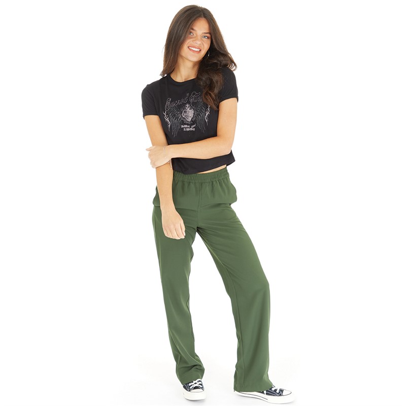 Brave Soul Womens Tommy T-Shirt Black/Mauve