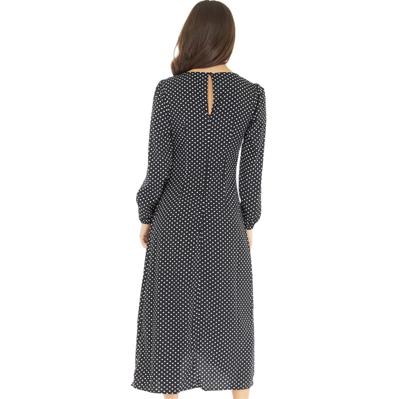 Brave Soul Womens Tanya Dress Black/White Spot