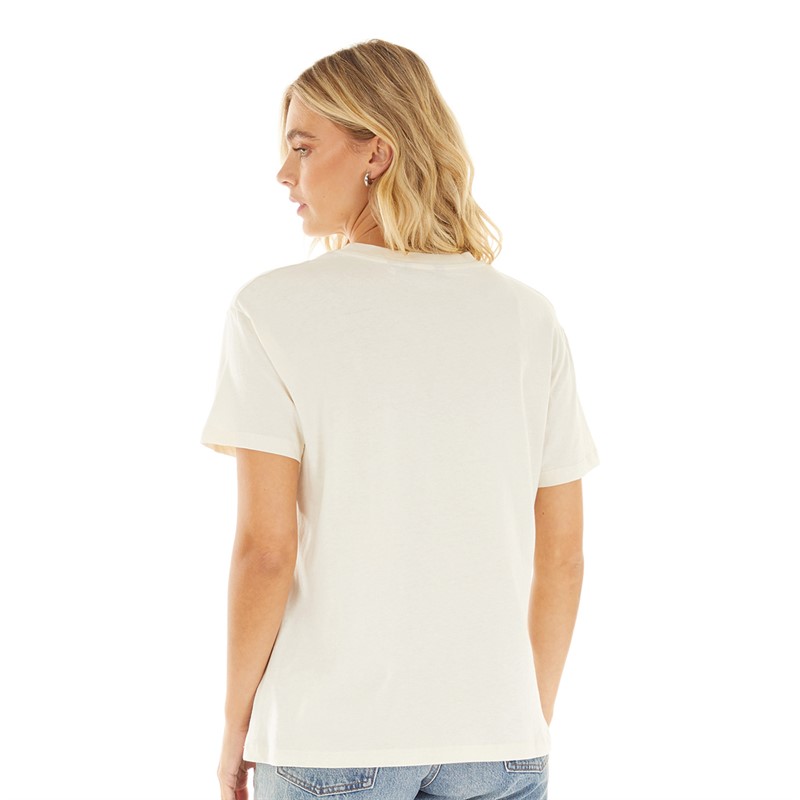 Brave Soul Womens Adeline T-Shirt Cream/Blue